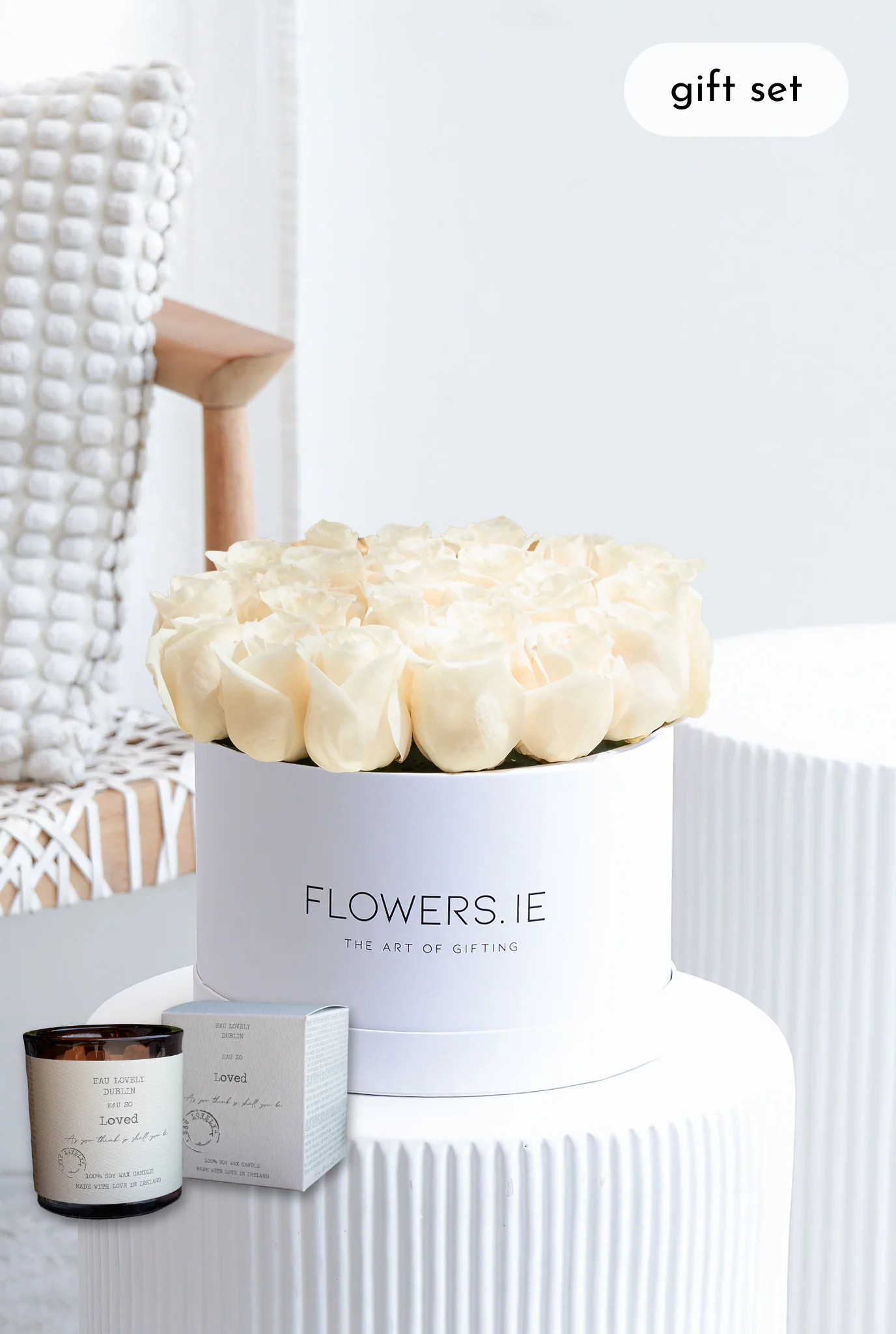 Sympathy White Rose Hatbox - Image 6