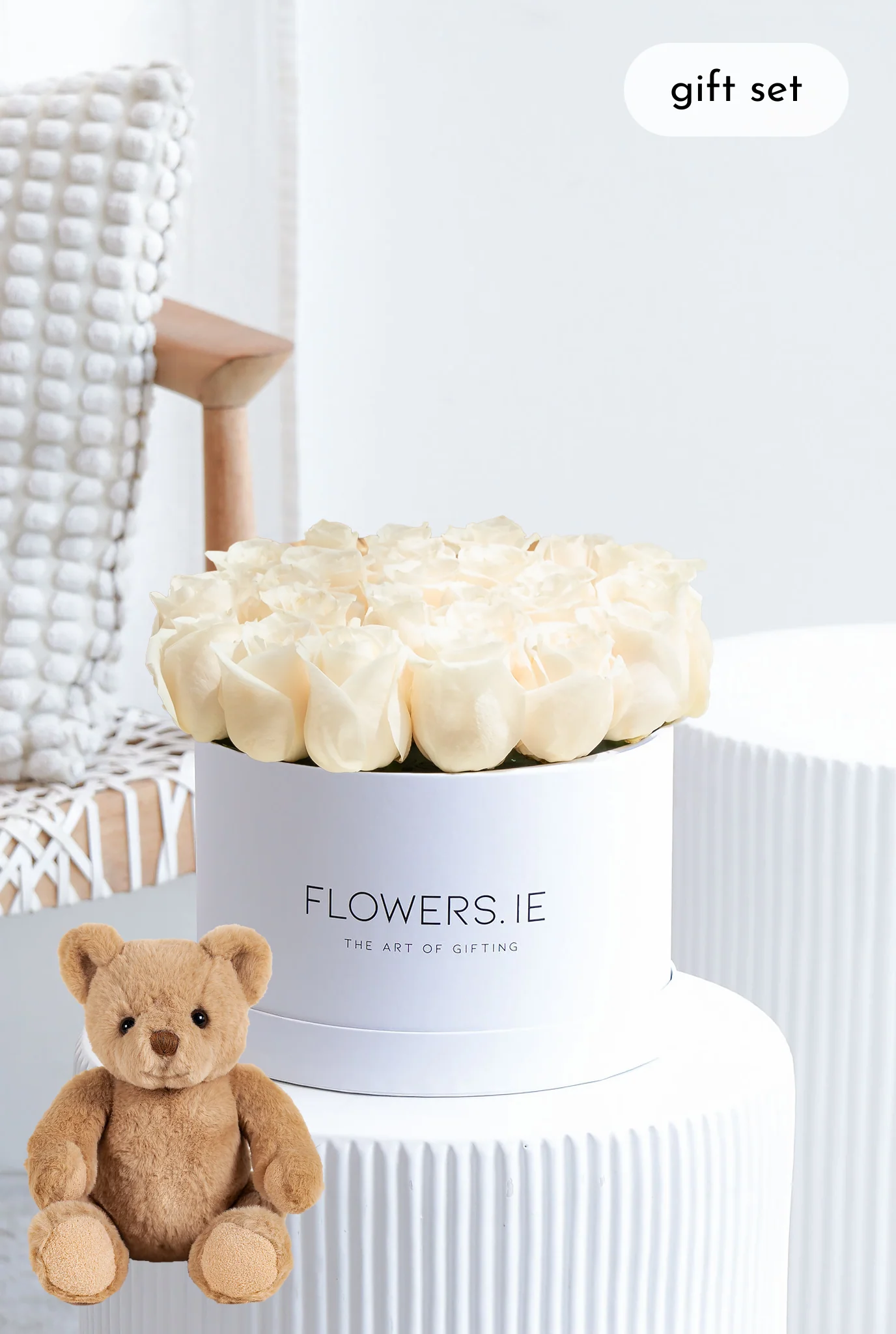 Sympathy White Rose Hatbox - Image 7