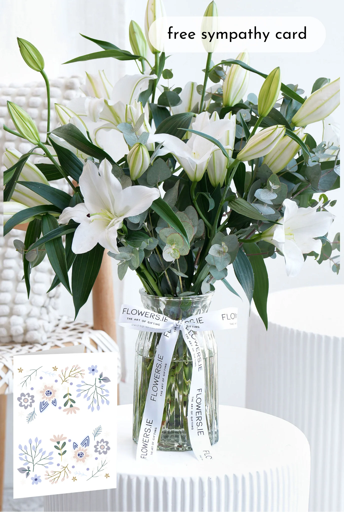 Sympathy White Scented Lily - Vase - Image 3