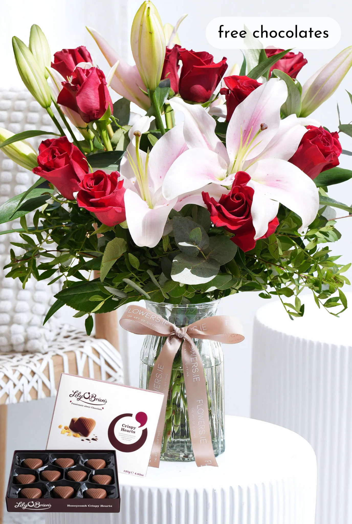 Thank You Red Roses and Pink Lily - Vase - Image 4